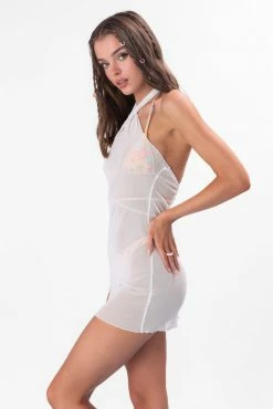 Adika Dominica Mesh Halter Mini Dress