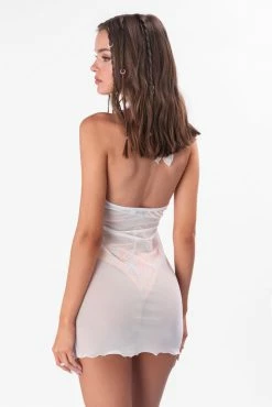 Adika Dominica Mesh Halter Mini Dress