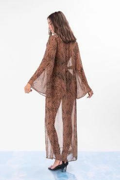 Adika New Swim & Beachwear Pardo Leopard Longline Kimono
