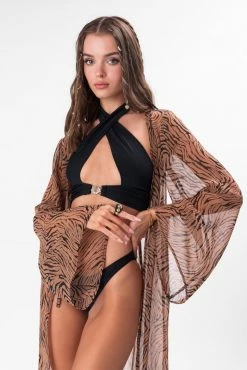 Adika New Swim & Beachwear Pardo Leopard Longline Kimono