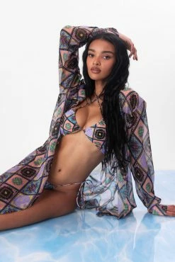 Adika Leona Longline Button-Down Shirt New Swim & Beachwear