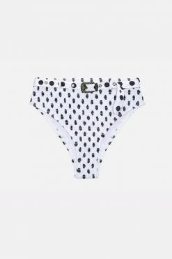 Adika Dotix High Waist Shirred Bikini Bottom