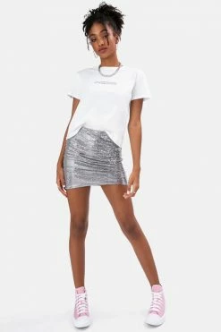 Adika OUTLET Sequin Skirt With Ruche Detail