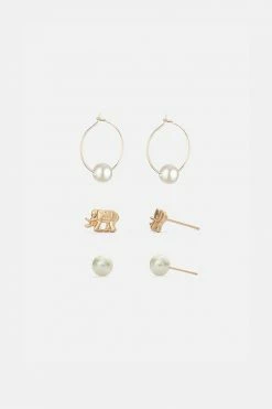 Adika Moulin 3-Pack Mixed Earrings Accessories