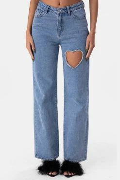 Adika Clothing One-Heart Cut-Out Jeans | STRAIGHT