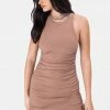 Adika Bee Ruched Ribbed Mini Dress