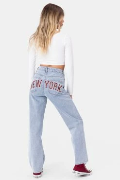 Adika Clothing NEW YORK Embroidery Jeans | STRAIGHT