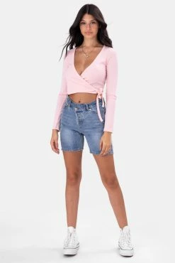 Adika Orchid Ribbed Wrap Top OUTLET