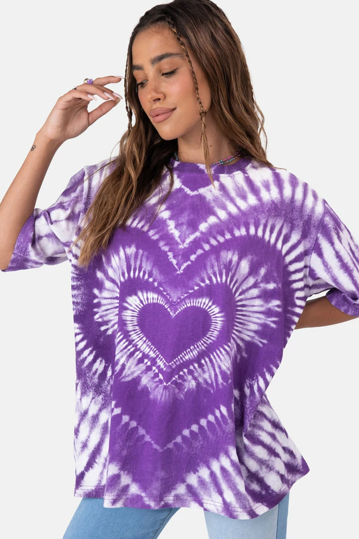 Budget 🎉 Adika Hearty Tie-Dye Oversized Tee 🌟 3 Adika Hearty Tie-Dye Oversized Tee