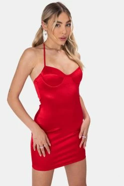 Adika OUTLET Cosmo Satin-Finish Halter Dress