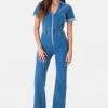 Adika Rosario Flared Denim Boilersuit