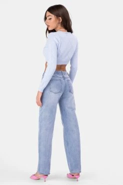 Adika Perforated Diamond Pattern Cropped Cardigan