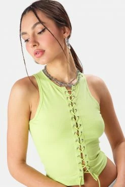 Best Pirce 👏 Adika Notting Lace-Up Ribbed Top Clothing 🥰 8 Adika Notting Lace-Up Ribbed Top Clothing