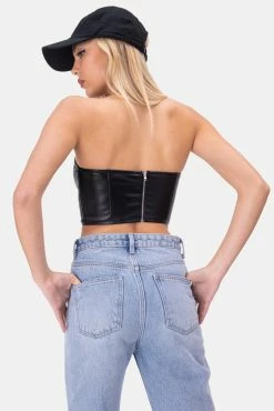 Adika Cody Faux Leather Corset Top