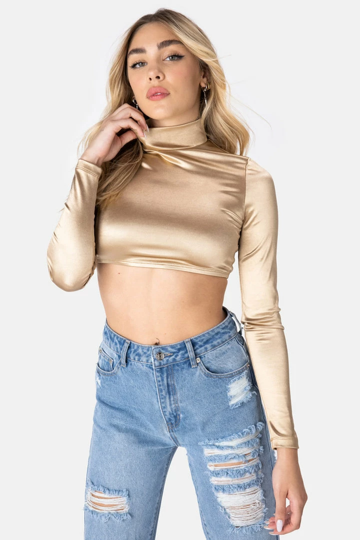 Flash Sale ❤️ Adika Lordly Satin-Finish Cropped Top OUTLET 🥰 3 Adika Lordly Satin-Finish Cropped Top OUTLET