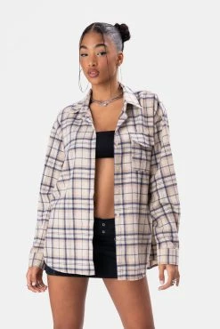 Adika Clothing Slash Oversize Plaid Shirt
