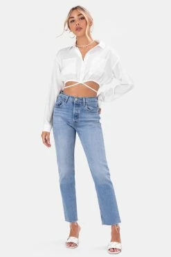 Adika OUTLET Crop Button-Down Shirt