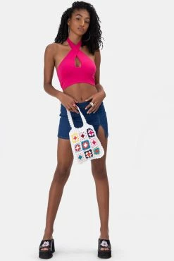 Adika Wilson Wrap Halter Crop Top