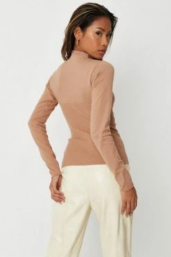 Best Sale 🛒 Adika Tops MISSGUIDED // Mock Neck Rib-Detail Knitted Top 🥰 7 Adika Tops MISSGUIDED // Mock Neck Rib-Detail Knitted Top
