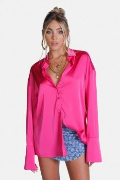 Adika New Sleek Chick Satin Finish Button Shirt