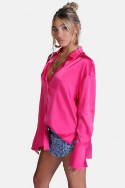 Adika New Sleek Chick Satin Finish Button Shirt