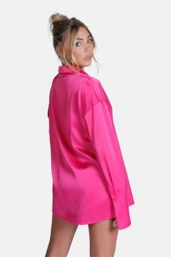 Adika New Sleek Chick Satin Finish Button Shirt