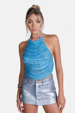 Adika Sound On Sequin Embellished Halter Top