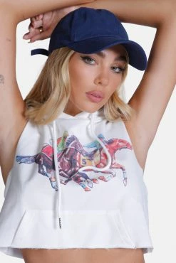 Adika New Horsing Around Hooded Crop Top