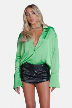 Hot Sale 👏 Adika Sleek Chick Satin Finish Button 👚 Shirt 😍 7 Adika Sleek Chick Satin Finish Button Shirt