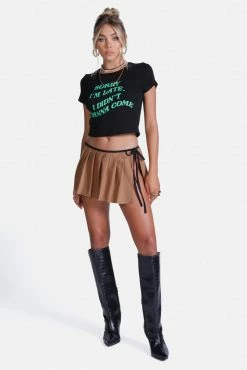 Discount 🎉 Adika New Sorry I'm Late Cropped Tee 🛒 9 Adika New Sorry I'm Late Cropped Tee