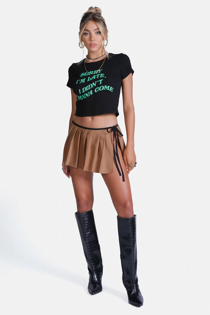 Discount 🎉 Adika New Sorry I'm Late Cropped Tee 🛒 4 Adika New Sorry I'm Late Cropped Tee