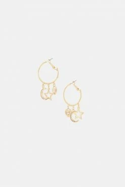 Adika Beatrice Multi-Charm Hoop Earrings Accessories