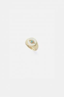 Adika Protect Rhinestone Signet Ring
