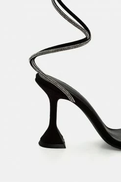 Adika New Shoes Glam-Up Rhinestone Straps Heeled Sandals