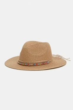 Adika Costa Straw Hat With Beaded Band Accessories