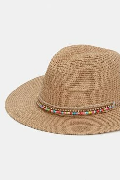 Adika Costa Straw Hat With Beaded Band Accessories