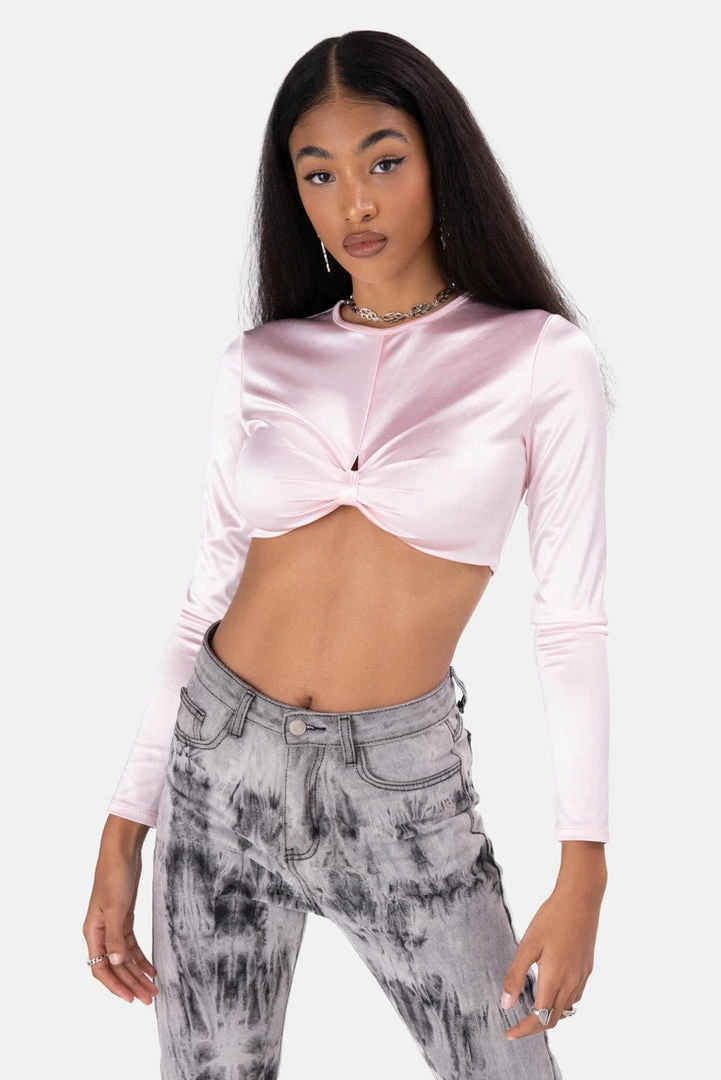 Coupon 😉 Adika OUTLET Bowtie Velvet Crop Top 🌟 1 Adika OUTLET Bowtie Velvet Crop Top