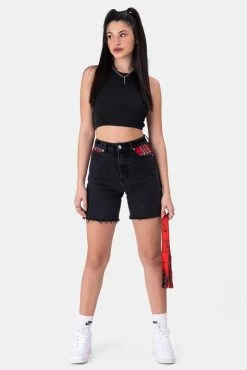 Adika OUTLET Rice Denim Biker Shorts