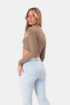 Best Sale ⌛ Adika OUTLET TOO MUCH Embroidered Ribbed Crop Top 🎁 8 Adika OUTLET TOO MUCH Embroidered Ribbed Crop Top