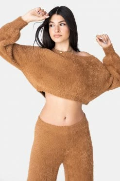 Adika Cider Off-Shoulder Fuzzy Sweater