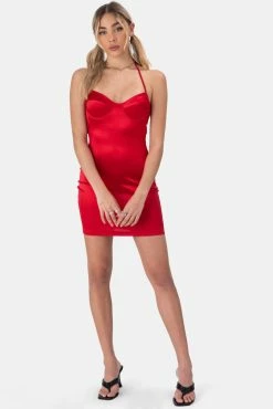 Adika OUTLET Cosmo Satin-Finish Halter Dress