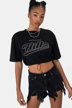 Adika HILLS Draw-Cord Crop Top Clothing