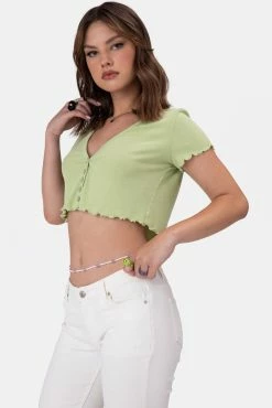 Adika Taco Cropped Shirt With Heart Buttons OUTLET