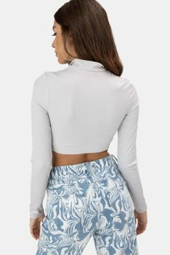 Adika Whiz Front Zip Ribbed Top