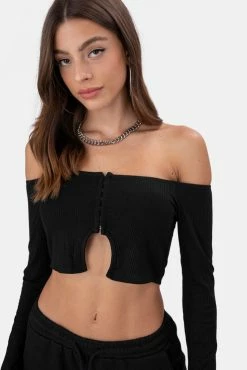 Adika OUTLET Inka Ribbed Off-Shoulder Top