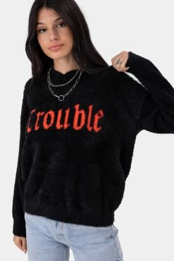 Adika TROUBLE Faux Fur Hooded Sweater OUTLET