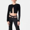 Adika Glory Rhinestone Lace-Up Crop Top