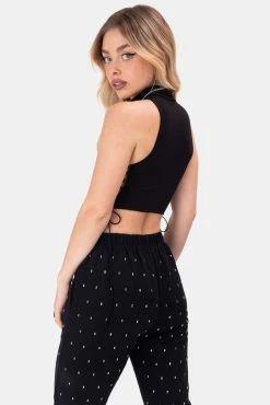 Deals 😉 Adika OUTLET Aguilera Lace-Up Crop Top 👏 8 Adika OUTLET Aguilera Lace-Up Crop Top