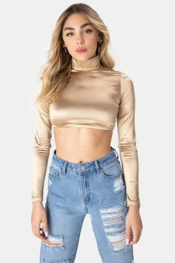 Adika Lordly Satin-Finish Cropped Top OUTLET