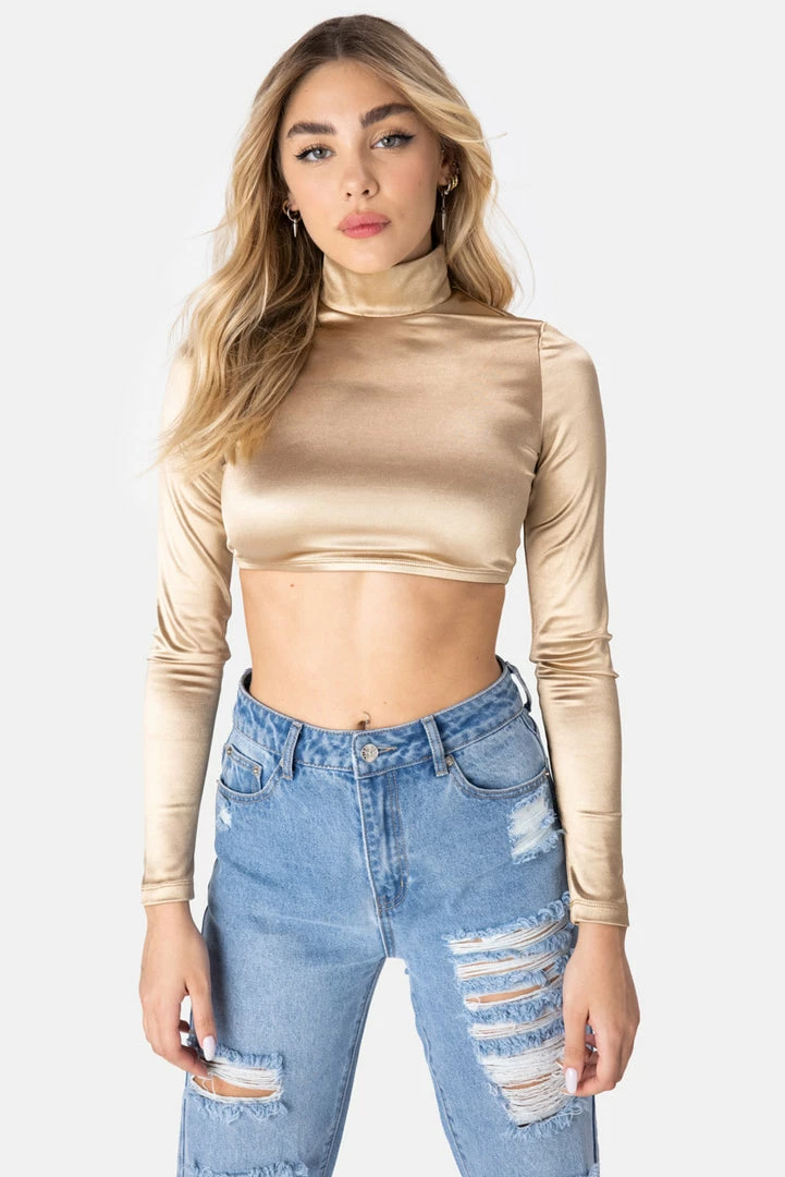 Flash Sale ❤️ Adika Lordly Satin-Finish Cropped Top OUTLET 🥰 1 Adika Lordly Satin-Finish Cropped Top OUTLET